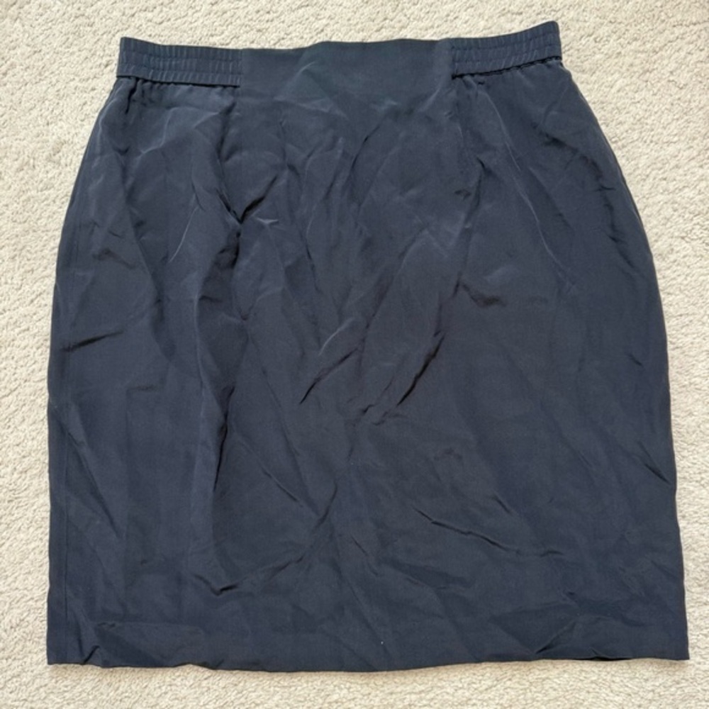 Chic New Navy Women's Pencil Silk Skirt Sz 12P